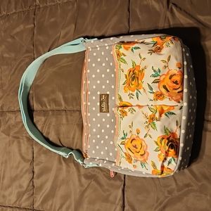 Matilda Jane Gray Dot Floral Diaper Bag